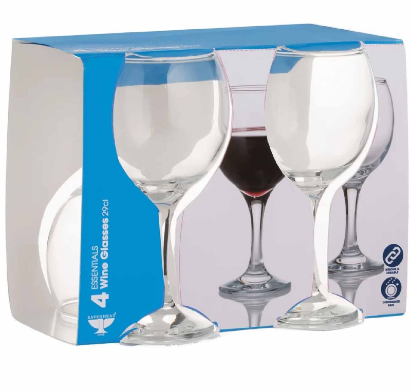 R/H ESSENTIALS WINE GLASSES 4PK