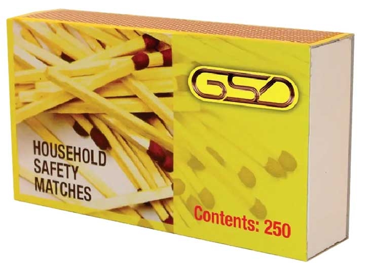GSD HOUSEHOLD SAFETY MATCHES 250PK