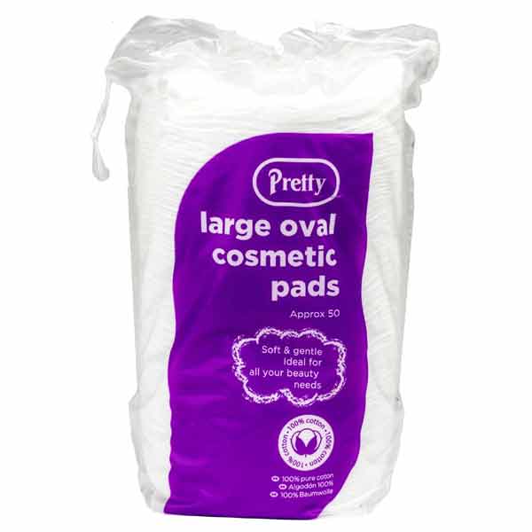 PRETTY LGE OVAL COSMETIC PADS 50PK