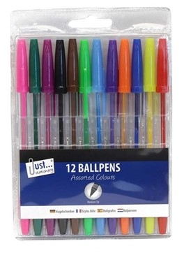 J/S 12 MULTICOLOURED BALLPOINT PENS