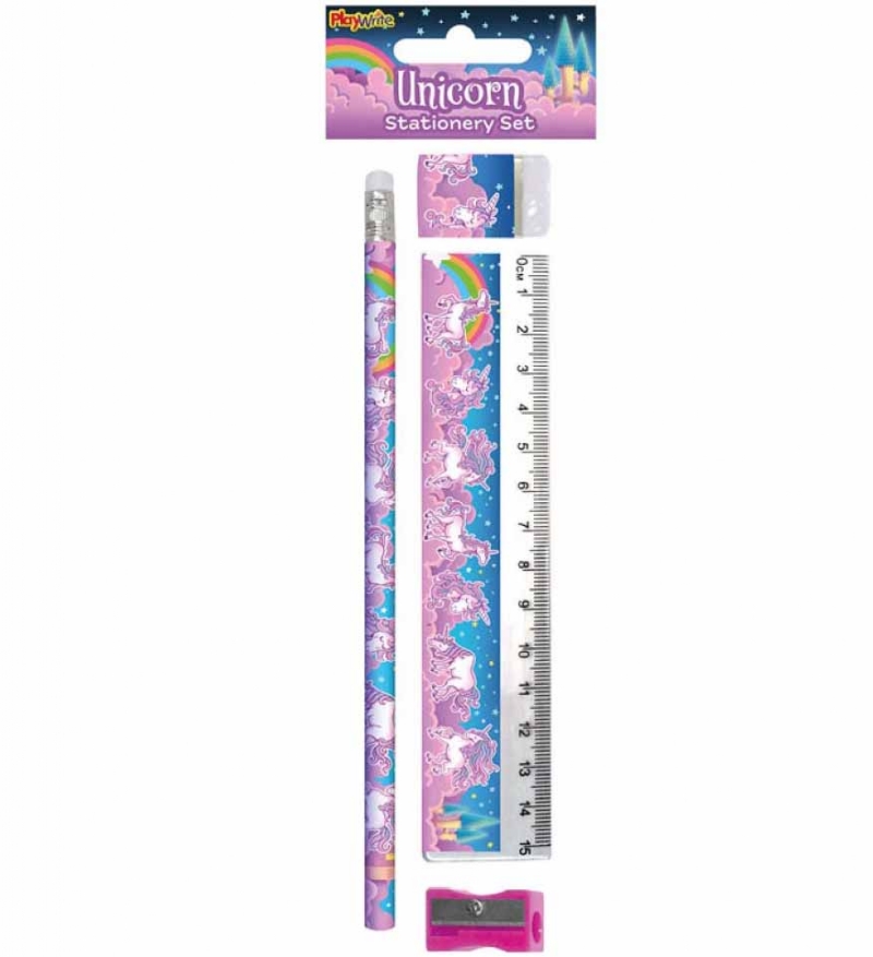 UNICORN 4PCE STATIONERY SET