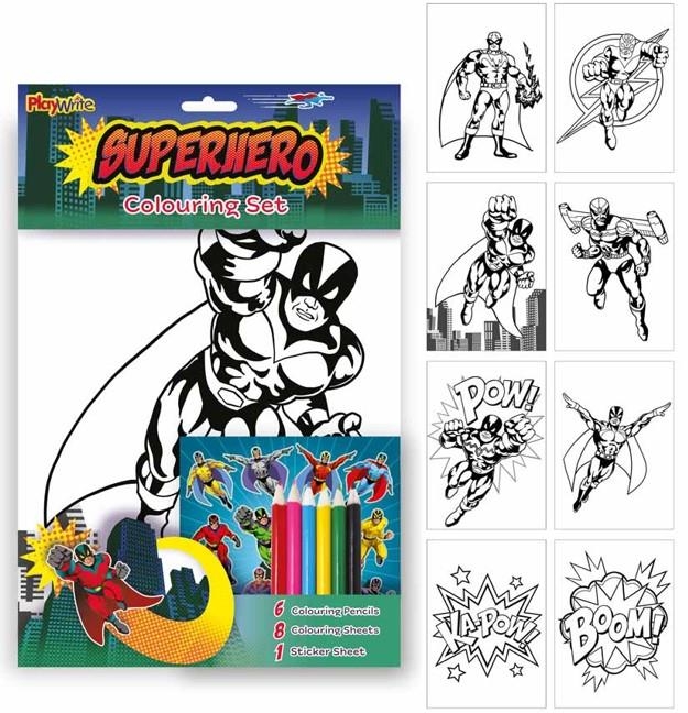 SUPERHERO COLOURING SETS