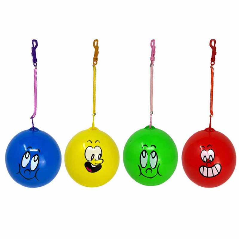 SMILEY BALL WITH SPIRAL KEYRING 9