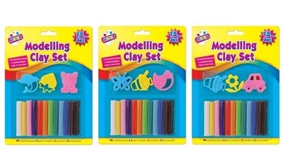15 PIECE MODEL CLAY SET WITH TOOLS