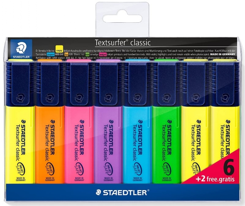 STAEDTLER CLASS HIGHLIGHTER 6+2FREE