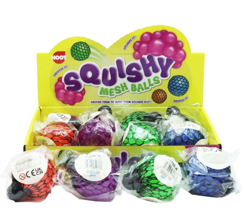 SQUISHY MESH BALL WITH DISPLAY