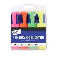 J/S CHUNKY HIGHLIGHTERS ASSTD 4 PK