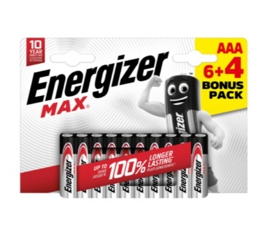 ENERGIZER MAX AAA 6+4 PK FREE BATT
