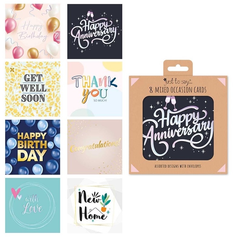 8 MIXED OCCASION CARDS IN BOX
