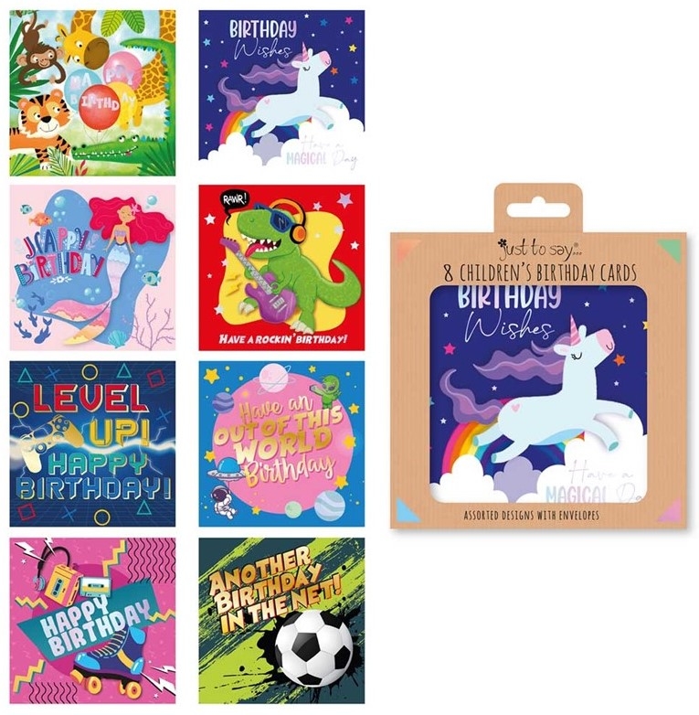 8 KIDS HAPPY BIRTHDAY CARDS IN BOX