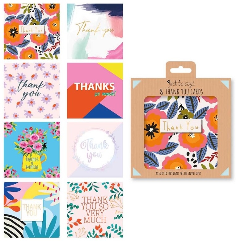 8 THANK YOU CARDS IN BOX