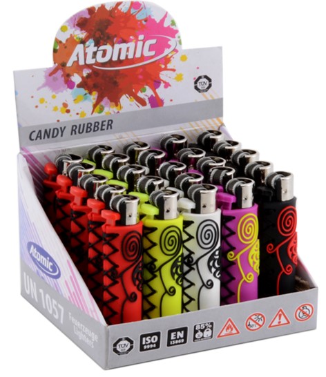 ATOMIC HEARTS RUBBER FLINT LIGHTER