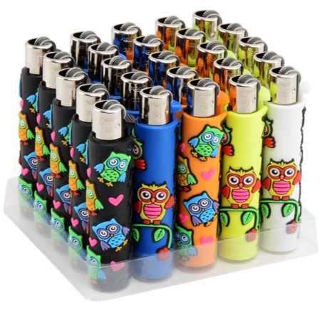 ATOMIC OWLS RUBBER FLINT LIGHTER