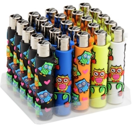 ATOMIC OWLS RUBBER FLINT LIGHTER