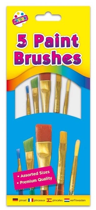 ARTBOX ASSORTED PAINT BRUSHES 5PK
