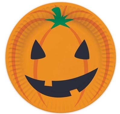 HALLOWEEN PUMPKIN PAPER PLATES 8PK