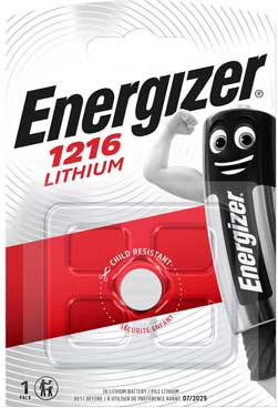ENERGIZER CR1216 LITHIUM BATTERY