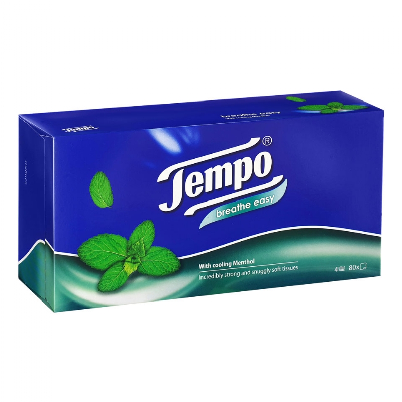 TEMPO REGULAR TISSUES MENTHOL 3ply