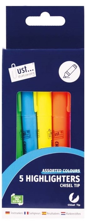 J/S BRIGHT TIP HIGHLIGHTERS 5PK