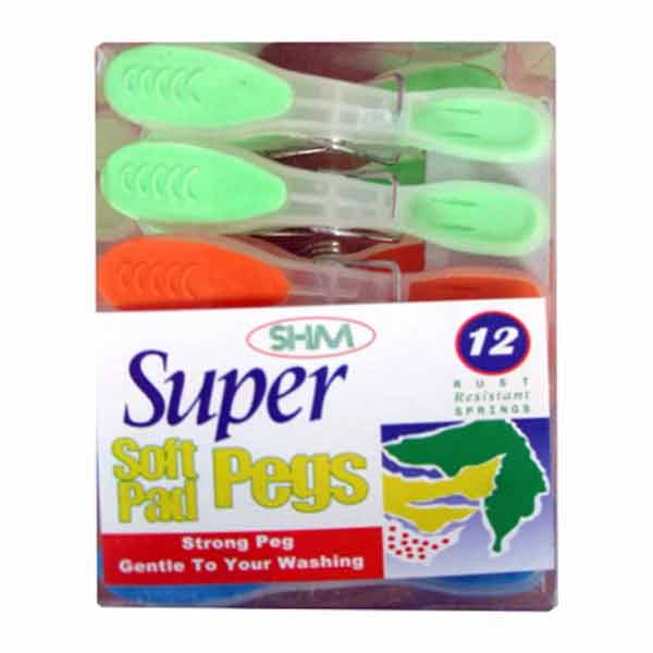 SUPER SOFT PAD CLOTHES PEGS 12 PACK