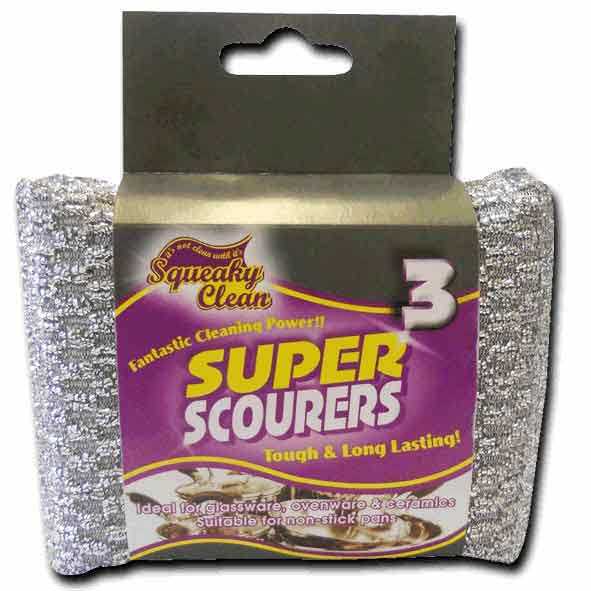 SQKY CLEAN SUPER SCOURERS 3 PK