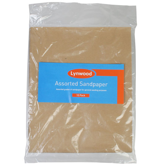 LYNWOOD ASSORTED SANDPAPER 10 PACK