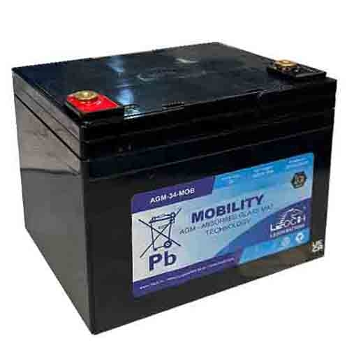 LEOCH MOBILITY 12V 34AH AGM BATTERY