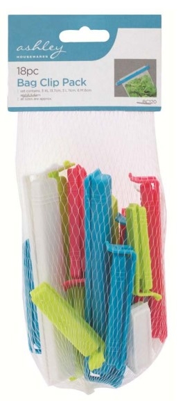 ASHLEY BAG CLIPS 18PK
