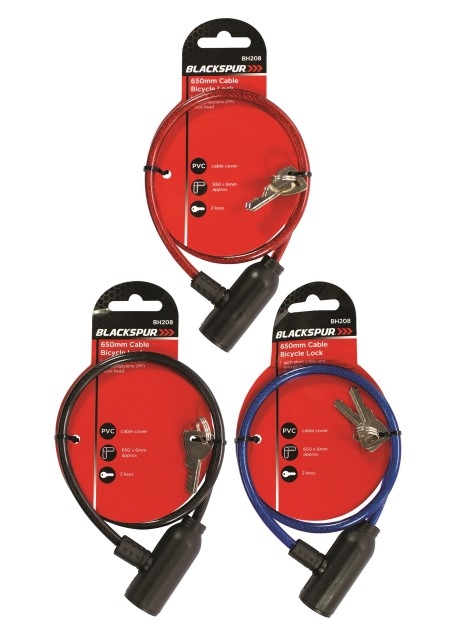 B/SPUR 650 X 6MM CABLE BICYCLE LOCK