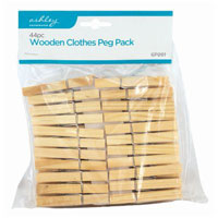 ASHLEY WOODEN CLOTHES PEGS 44 PACK
