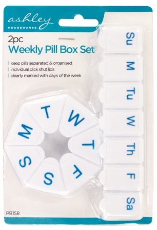 ASHLEY 2PC WEEKLY PILL BOX SET