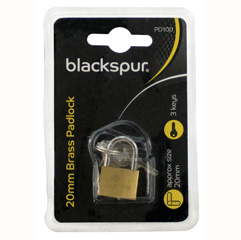 B/SPUR 20mm BRASS PADLOCK