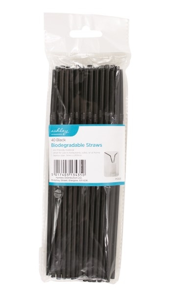 ASHLEY BIODEGRADABLE STRAWS 40PK