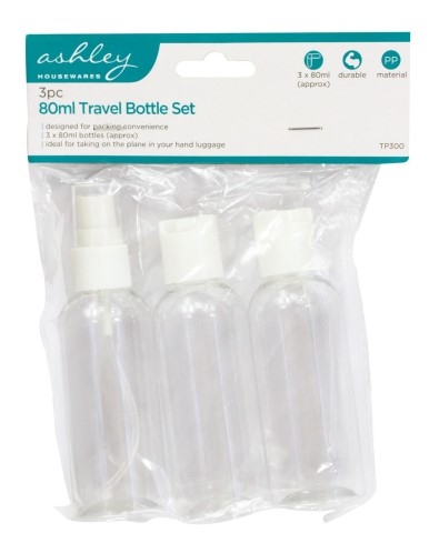3PC 80ML TRAVEL BOTTLE SET