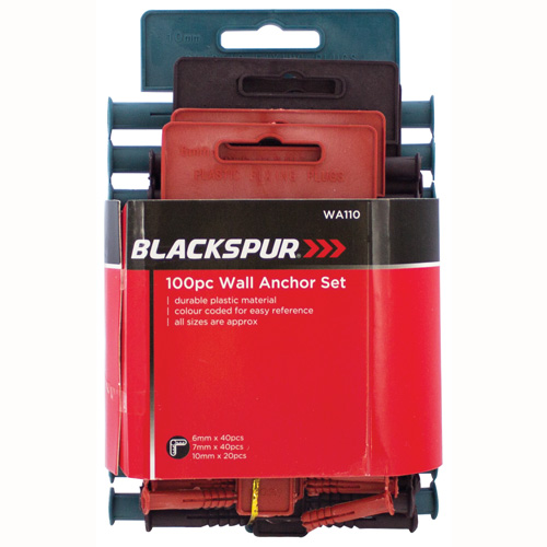 B/SPUR ASRTD WALL ANCHOR SET 100P