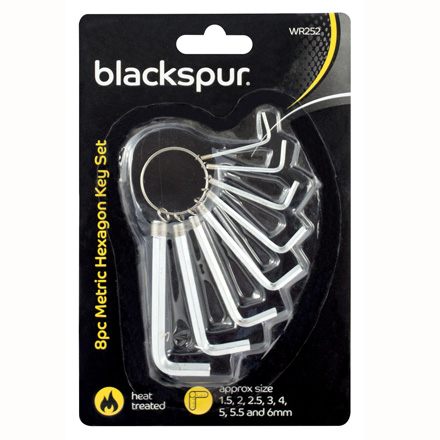 B/SPUR HEXAGON KEY SET 8PK