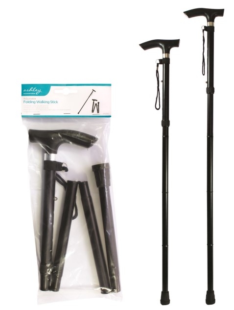 ADJUST FOLDING WALKING STICK BLACK
