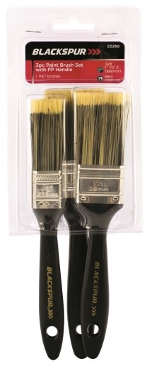 3PC PAINT BRUSH SET W/ PP HANDLE