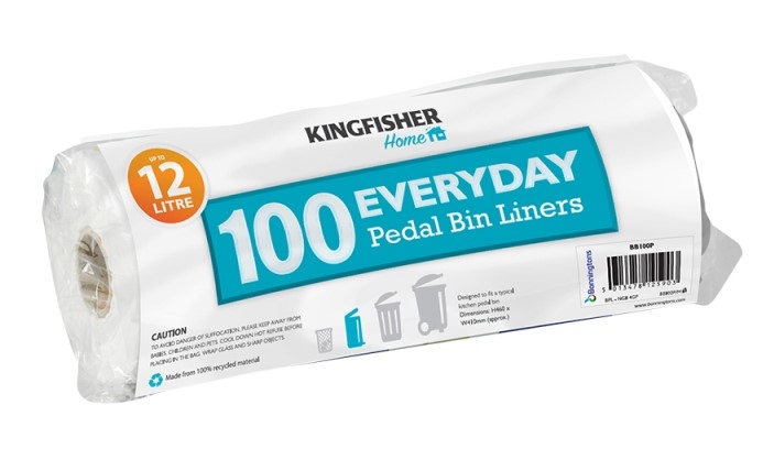 KINGFISHER PEDAL BIN LINERS 100 PK