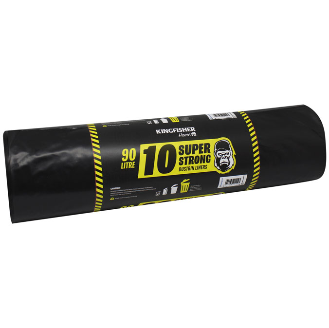 KF SUPER STRONG 90L BIN LINERS 10PK