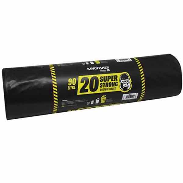KF SUPER STRONG 90L BIN LINERS 20PK