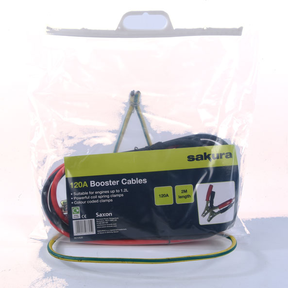 BUDGET BOOSTER CABLES 120AMP 2MTR