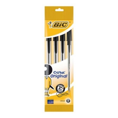 BIC CRISTAL BLACK 4PK