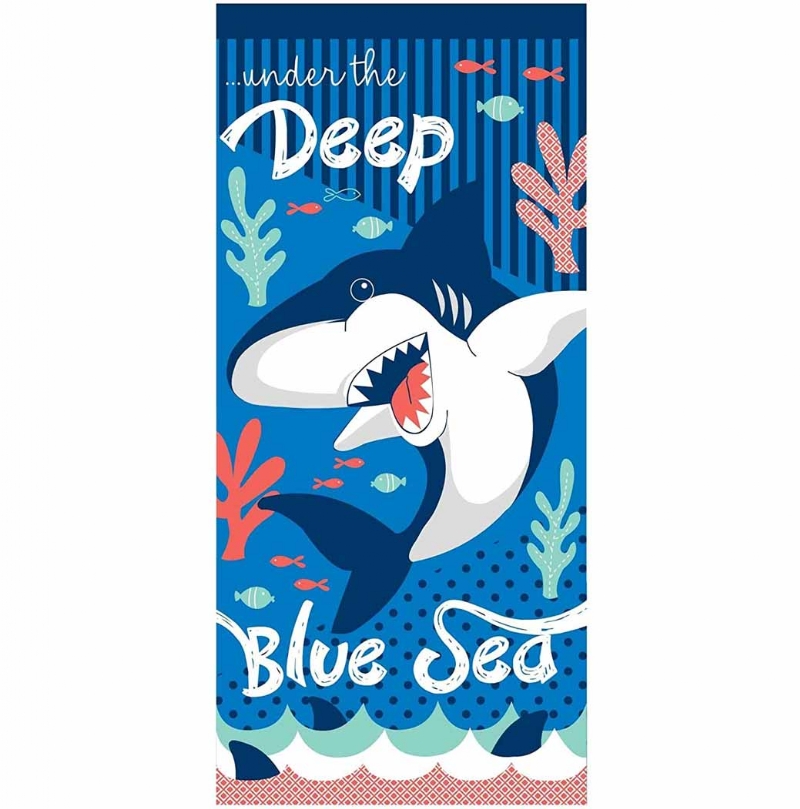 SHARK DESIGN PRINTED BEACH TOWEL 70