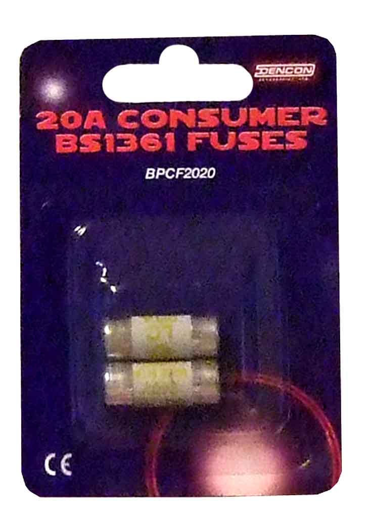 DENCON 20 AMP CONSUMER FUSE 2PK