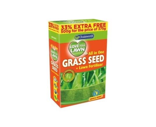 GRASS SEED + LAWN FERTILISER 375G