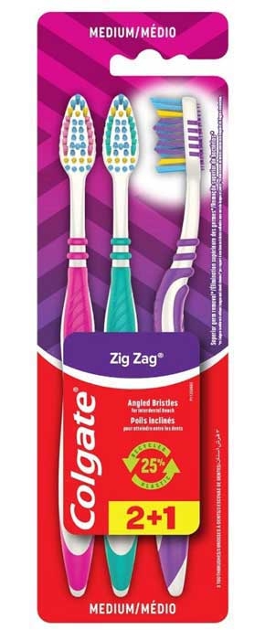 COLGATE ZIGZAG 3PK T/BRUSH