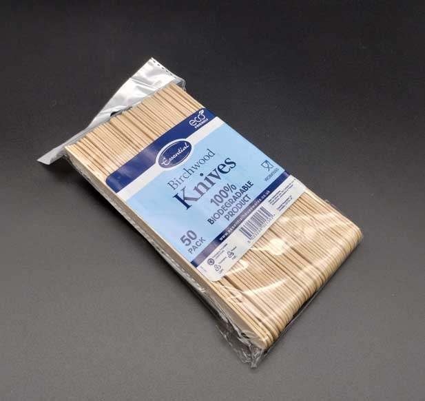 ESSENTIAL ECO WOODEN KNIFE 50 PK