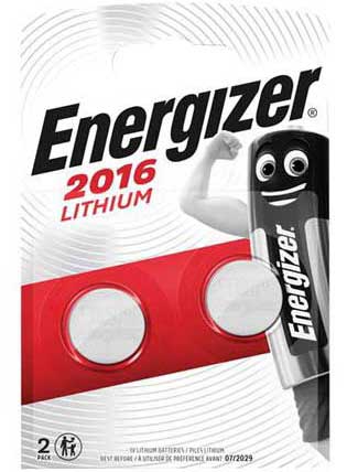 ENERGIZER CR2016 LITHIUM 2PK BATTS