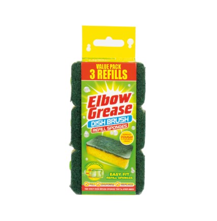 ELBOW GREASE DISH BRUSH REFILL 3PK